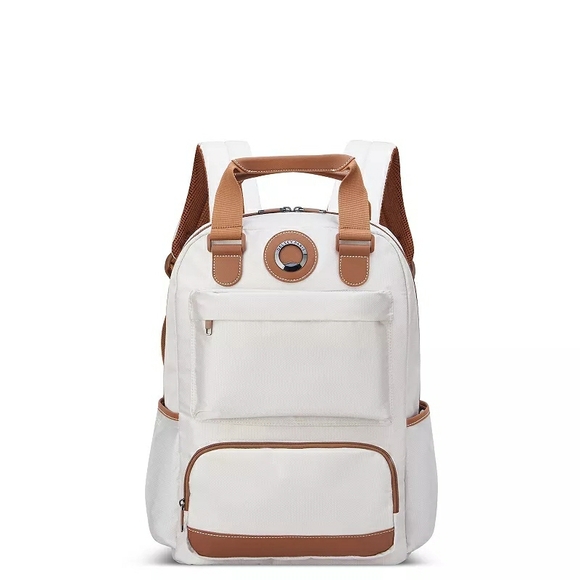 Delsey Paris Other - Elegant White and Tan Backpack